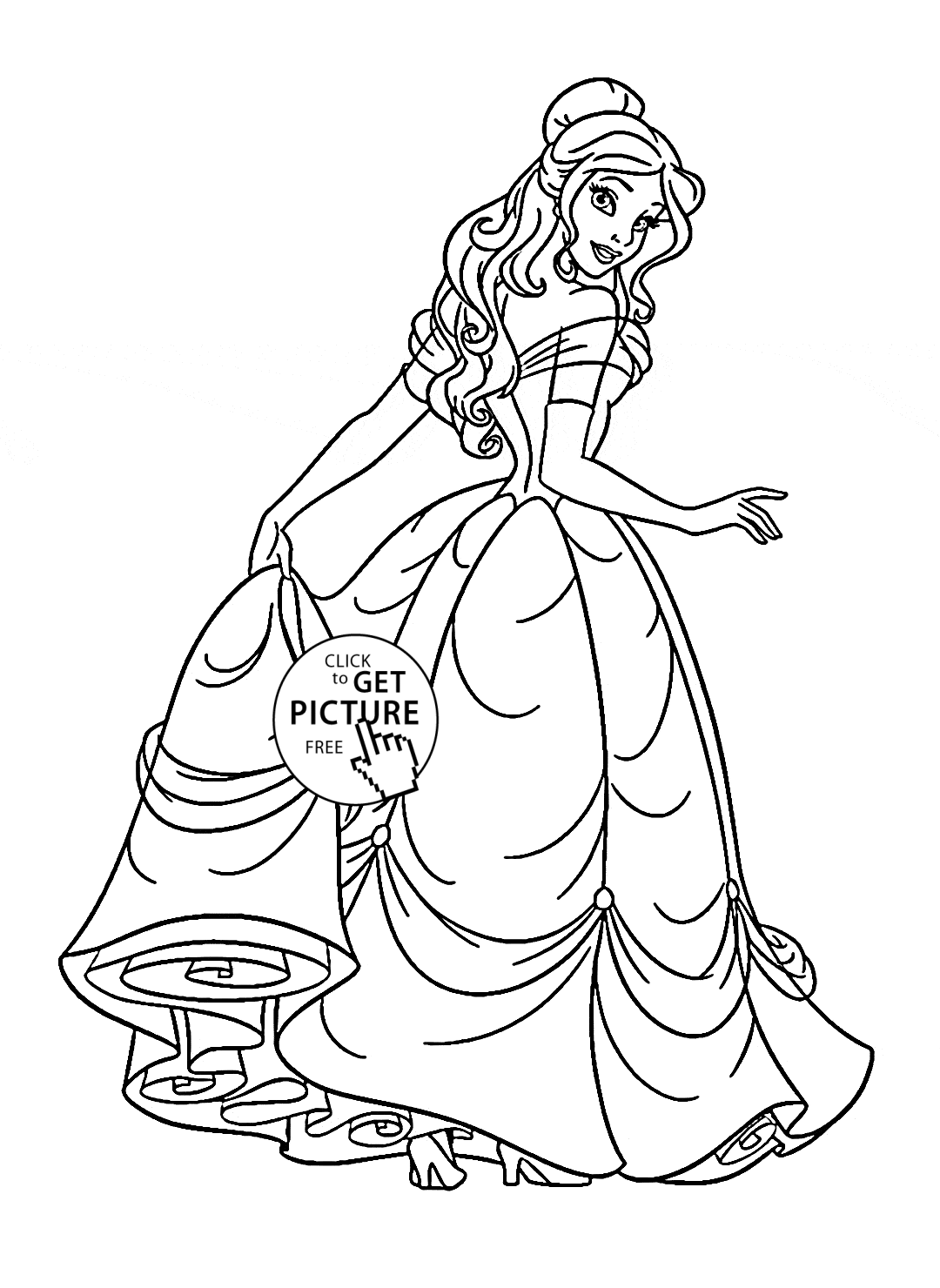 Free Princess Belle Coloring Page Download Free Clip Art Free Clip Art On Clipart Library