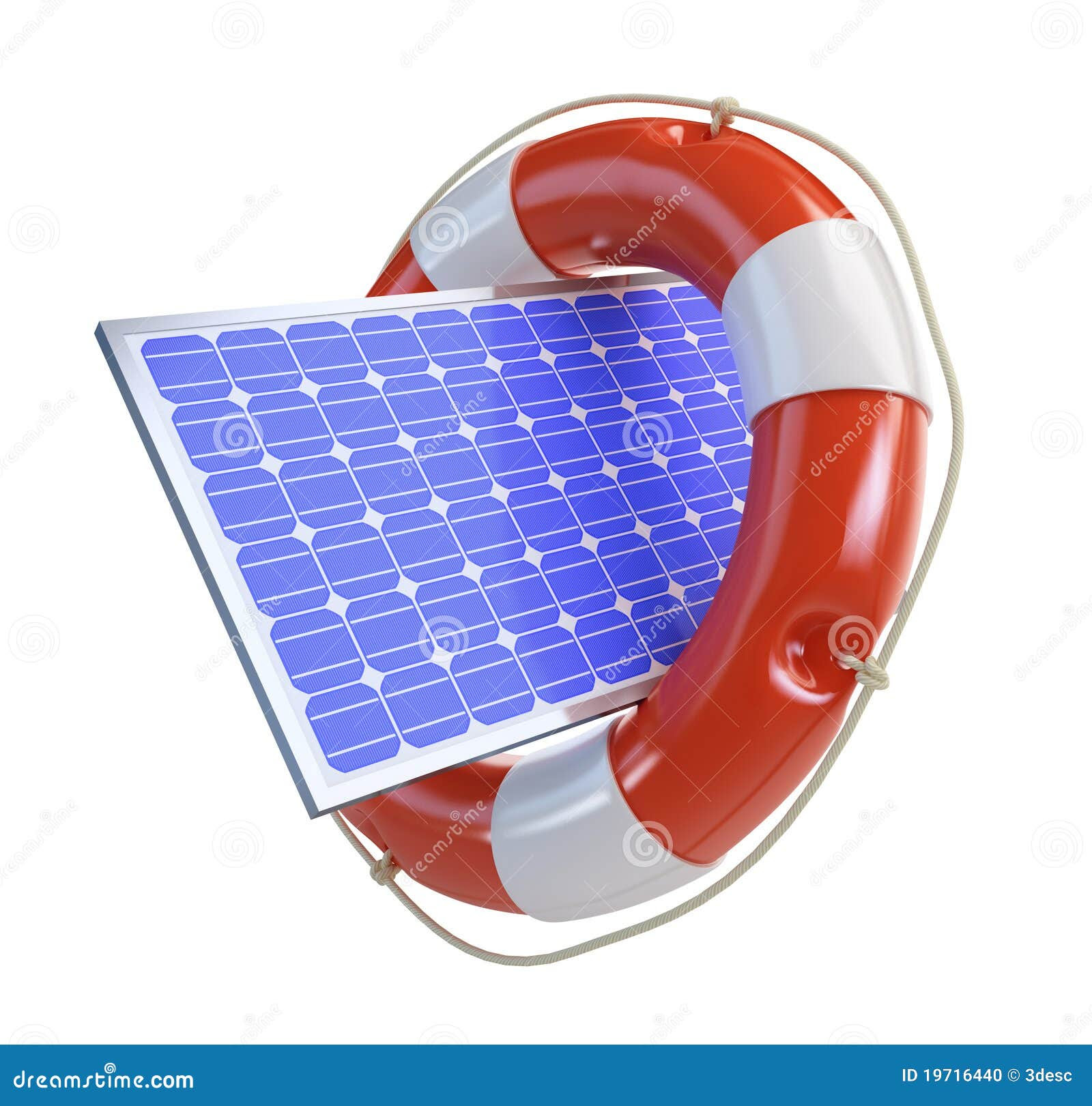Lifebelt solar panel on a white background.