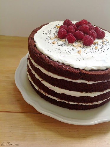 Tarta de chocolate y frambuesa
