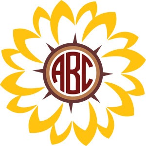Download Free 118 Vinyl Sunflower Monogram Svg SVG PNG EPS DXF File for Cricut, Silhouette and Other Machine