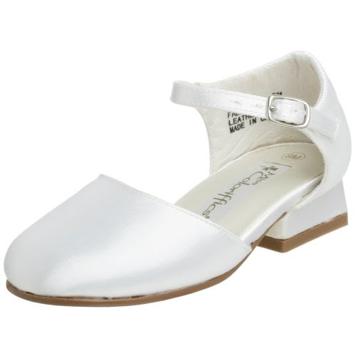 Miss Coloriffics Toddler/Little Kid Jessie Sandal,White Satin,11 M US Little Kid
