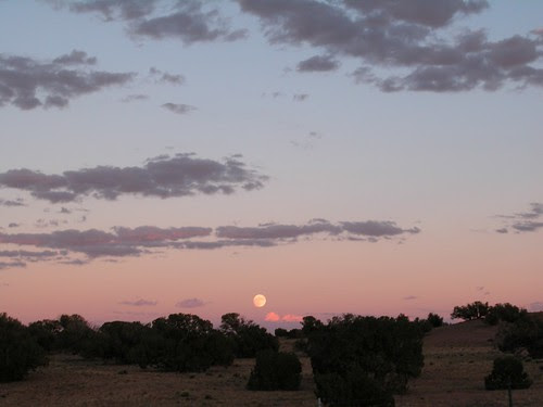Moon rise over the ranch