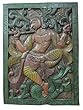Hand Carved Wooden Wall Plaque Yoga Room Carving Dancing Krishna 36 X48 Inch