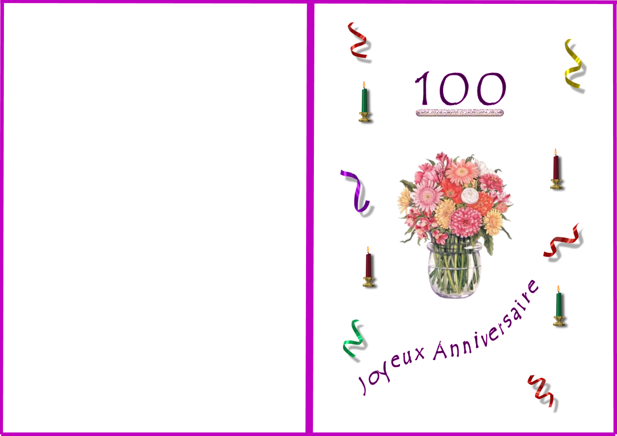 100 Ans Carte Anniversaire