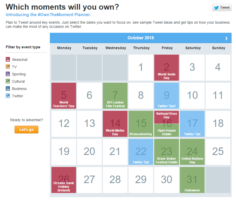 Twitter OwnTheMoment Planner