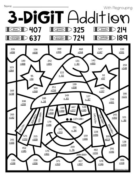  halloween activities 3 digit addition color by number halloween math