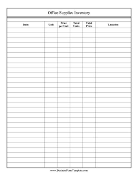 Office Supplies Inventory Template