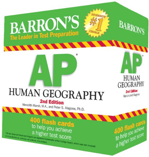 Barron's AP Human Geography Flash Cards, 2nd Edition, by Meri Marsh  M.A., Peter Alagona  Ph.D.