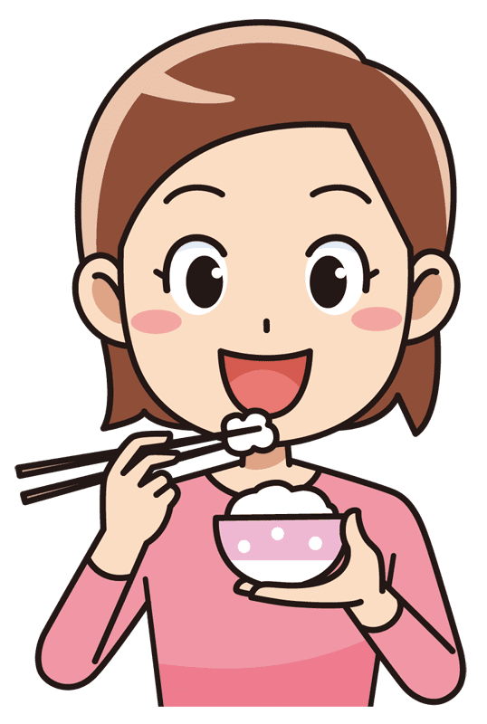 ご飯を食べる女性 無料イラスト素材 イラスト素材図鑑