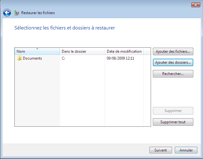 Tutoriel Centre Sauvegarde de Windows Vista/Seven