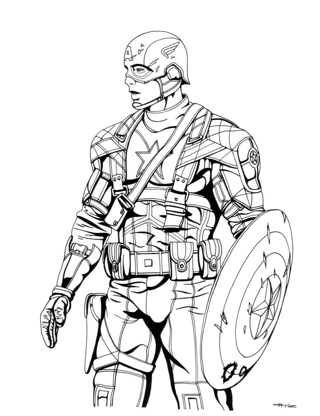 captain america colouring pages - Clip Art Library