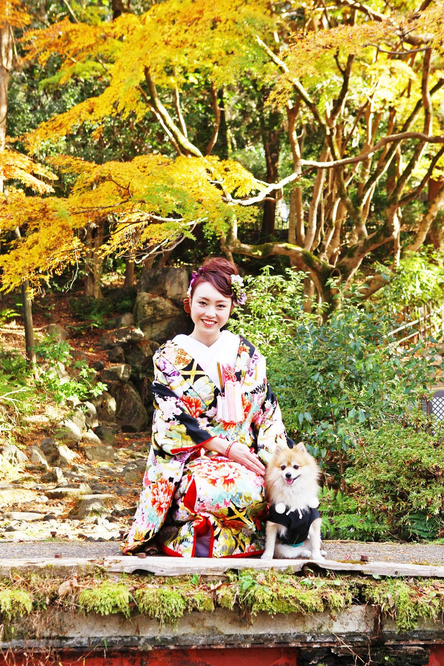 京都ロケーション お子様と愛犬と一緒に和装フォトウェディングが実現