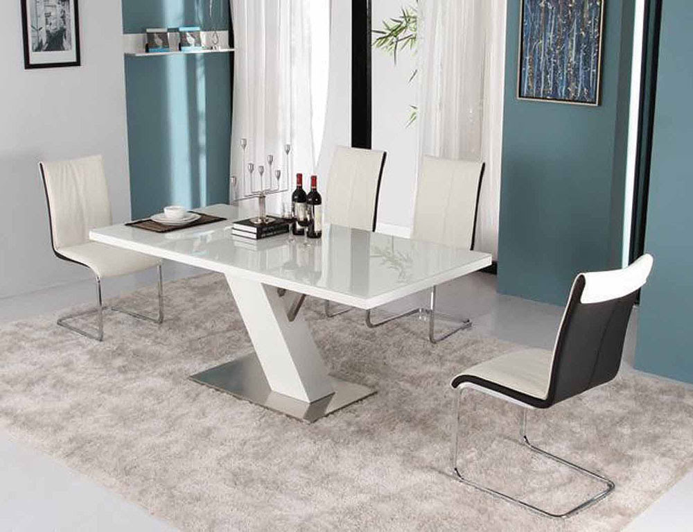 Modern White Lacquer Dining Table | Modern Dining