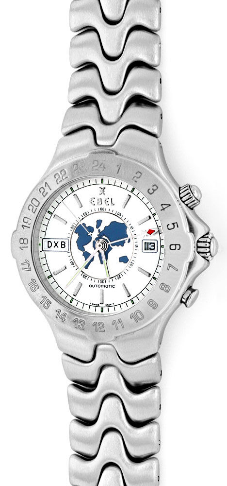 Original-Foto 2, EBEL HR SPORTWAVE AUTOMATIK MERIDIAN WELTZEITUHR
