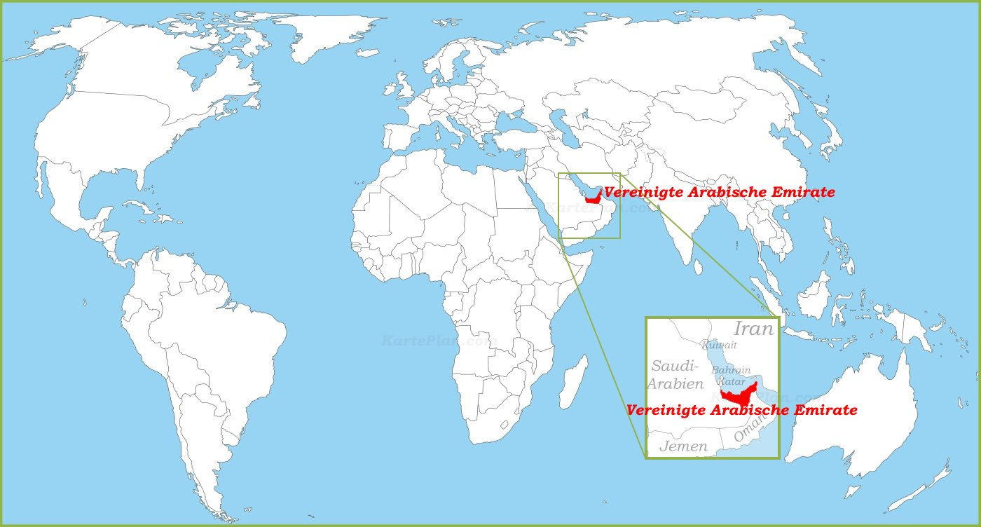weltkarte vereinigte arabische emirate Vereinigte Arabische Emirate Auf Der Weltkarte weltkarte vereinigte arabische emirate