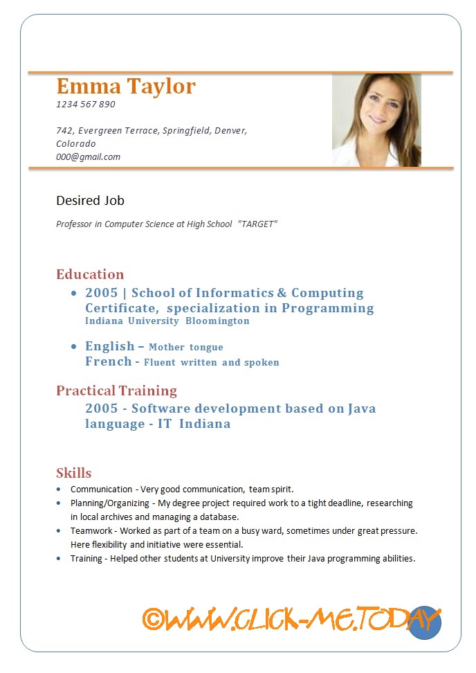 DOWNLOAD SAMPLE CV FOR FRESHERS RESUME DOC PDF