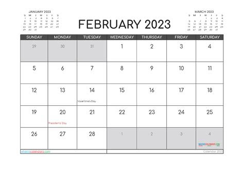  free printable february 2023 calendar 12 templates