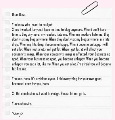 sample resignation letter. sample resignation letter