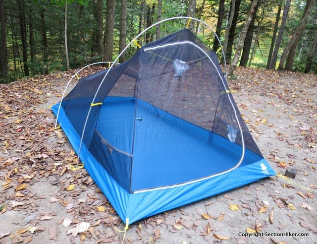 The inner tent of the Clip 2 Flashlight clips to two curved poles, making setup easy. 