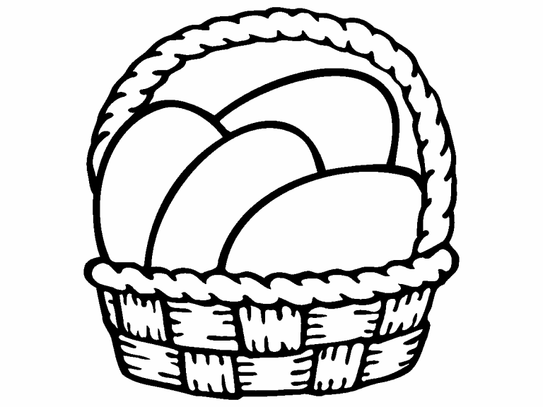 Download Basket of Easter Eggs coloring page - Coloring Pages 4 U