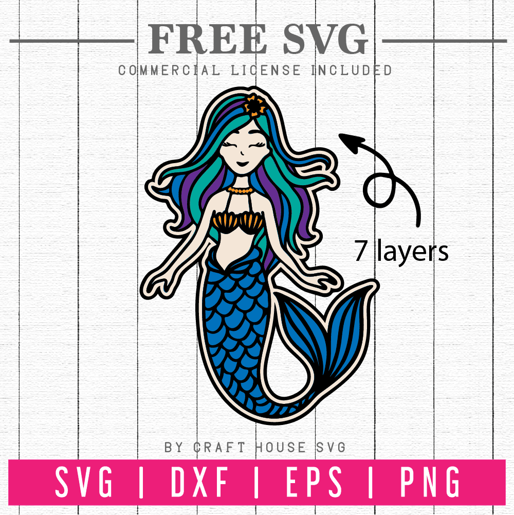 Download Free 3d Layered Mermaid Svg Fb105 Craft House Svg