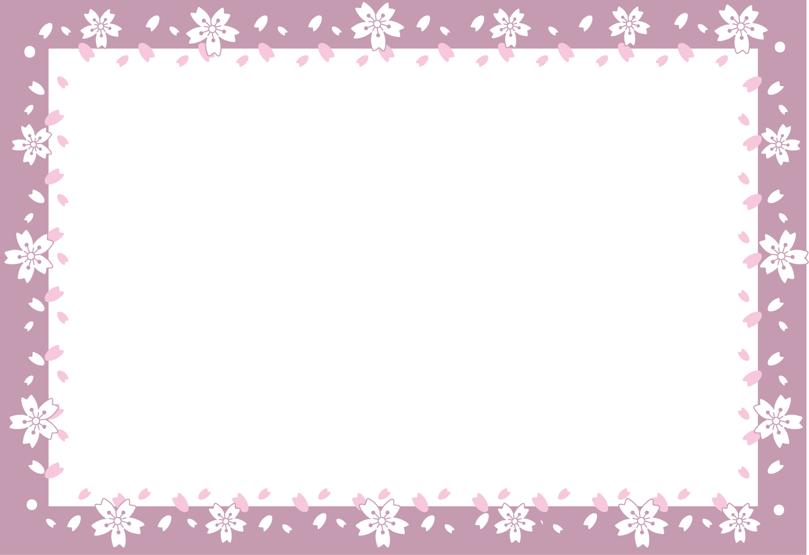 飾り枠 ライン 無料イラスト素材 桜