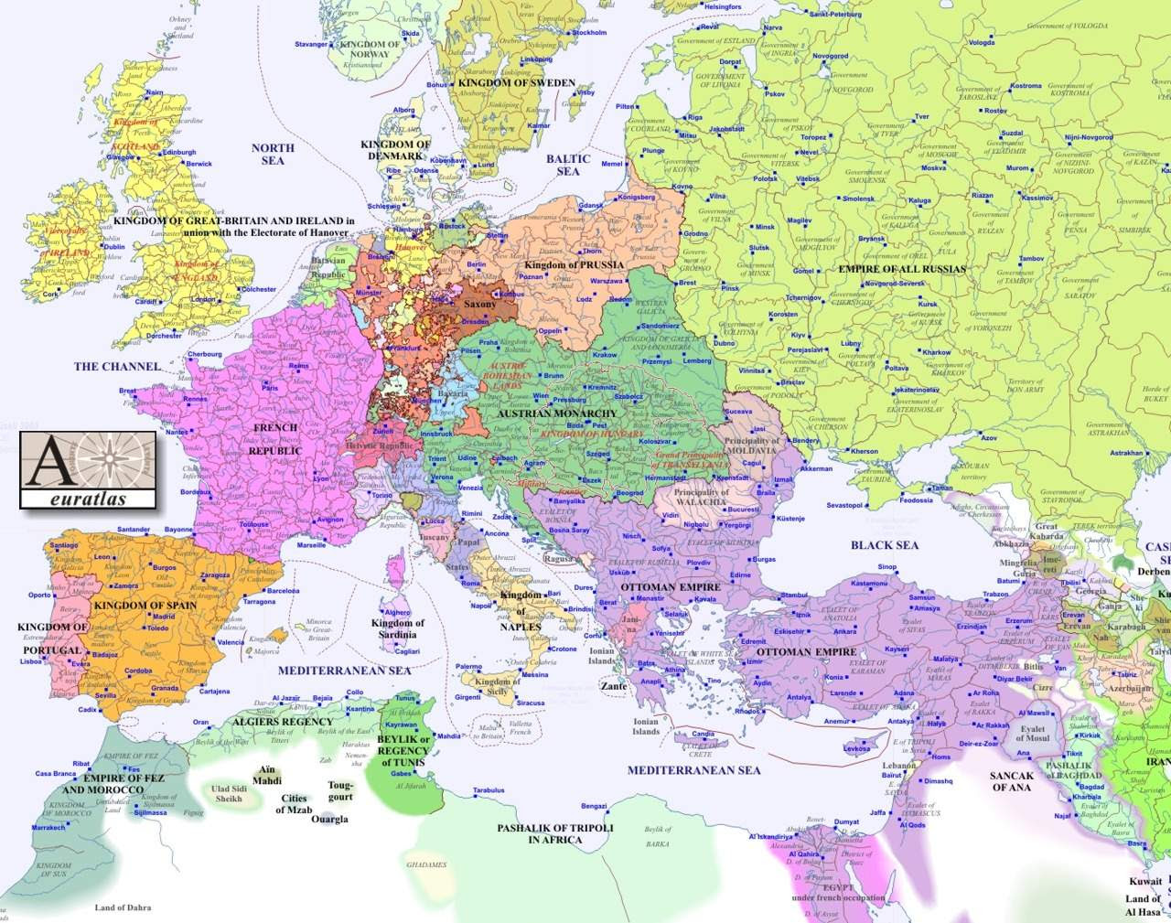 Map Of 1800 Europe Europe Map 1800 • Mapsof.net