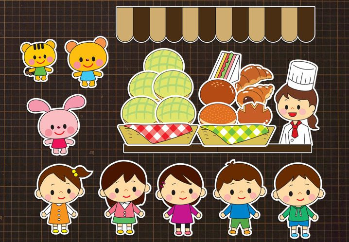 ダウンロード型紙で ５つのメロンパン のパネルシアターを作ってみた 春 夏 秋 冬 幼稚園 保育園 学校 パネルシアター型紙工房