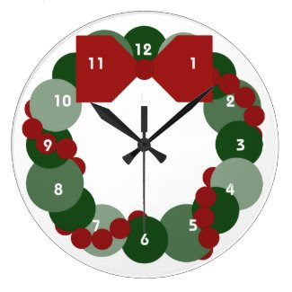 Geometric Christmas Wreath Clocks