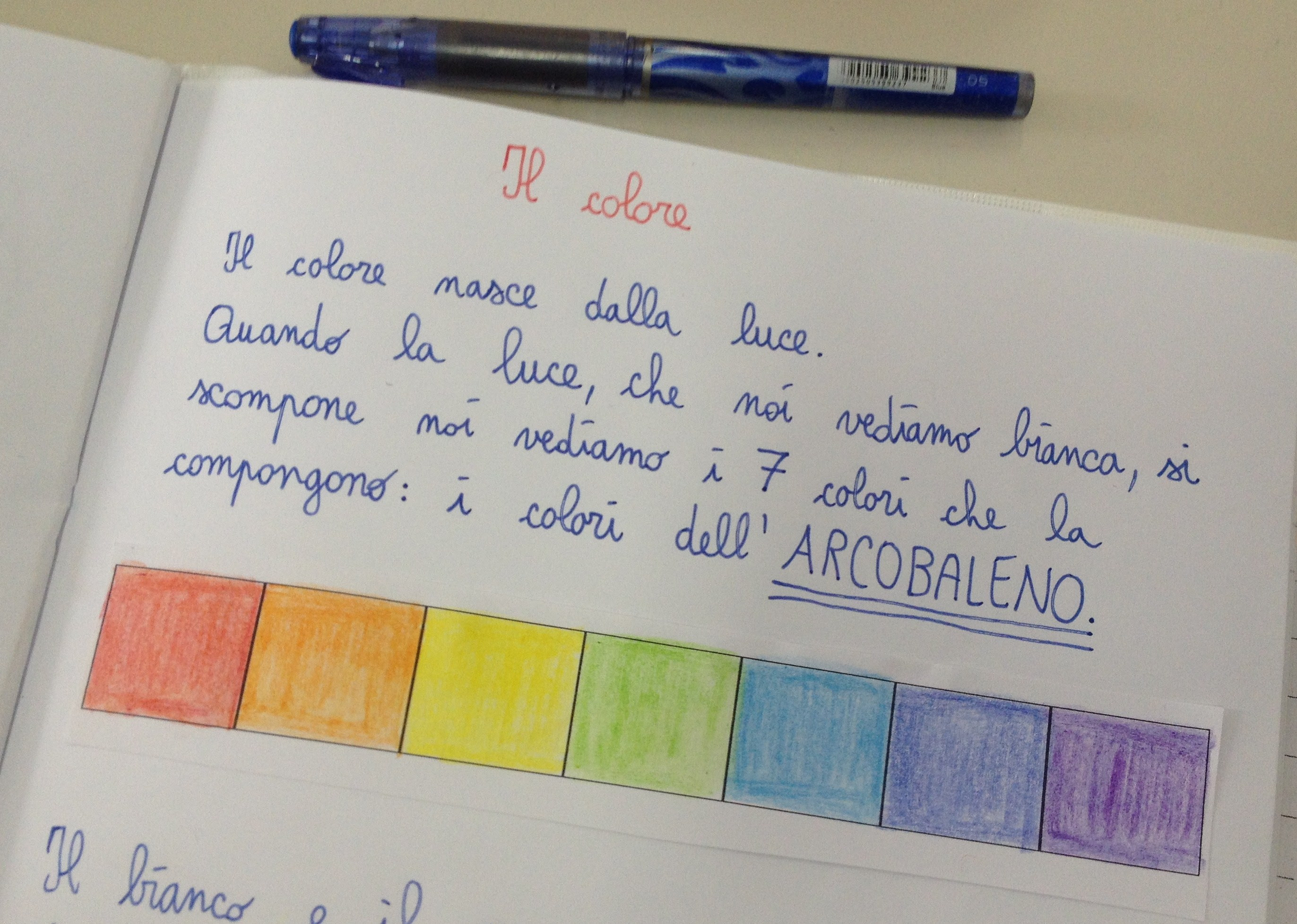 Il Bianco dunque ¨ l unione di tutti colori e il nero ¨ l assenza della luce e quindi dei colori