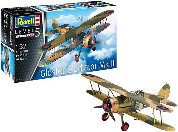 Revell 1/32 Revell Gloster Gladiator Mk. II (03846) Instruction Manual, Color Guide & Paint Conversion Chart