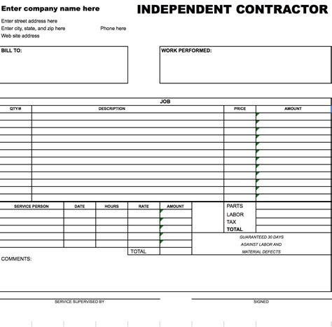 If you run a small business, your customers may have different payment preferences for compensating you for the products or services you provide. independent contractor invoice template invoice example