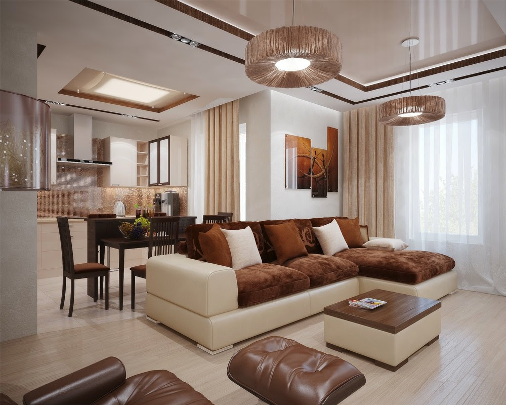 Brown cream living room Interior Design Ideas Brown cream living room Interior Design Ideas