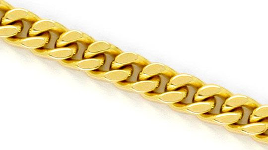 Original-Foto 2, GOLDKETTE FLACHPANZER MASSIV GELBGOLD 14K/585 KARABINER, K2279