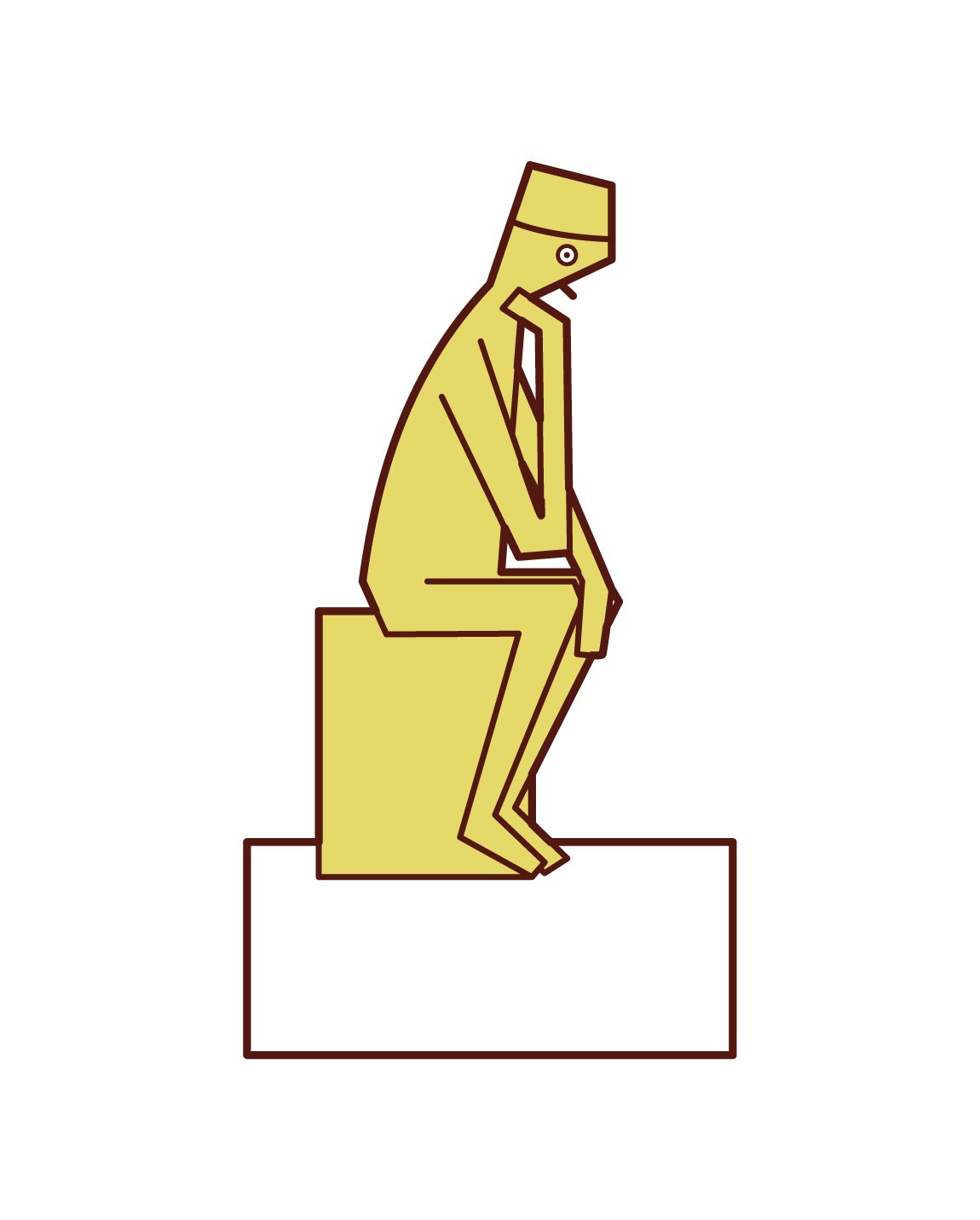 ロダン美術館 考える人のイラスト フリーイラスト素材 Kukukeke ククケケ