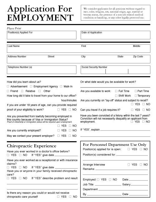 Application for Employment