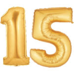 Large Gold Number 15 Balloon 15th Birthday Balloons Large Gold Number 15 Balloon 15th Birthday Balloons