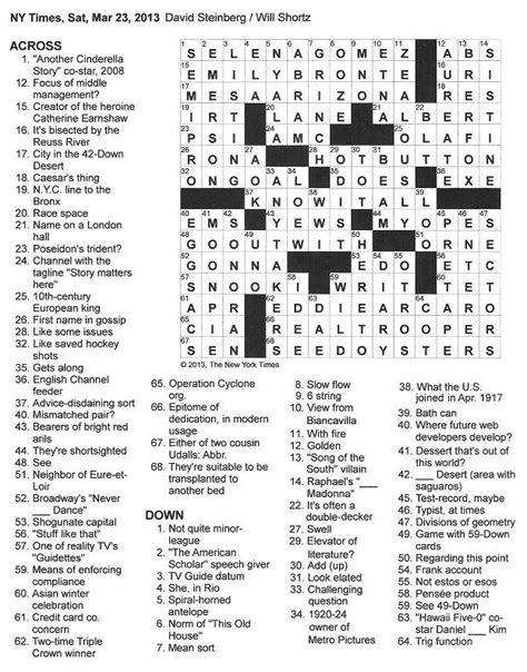  the new york times crossword in gothic march 2013