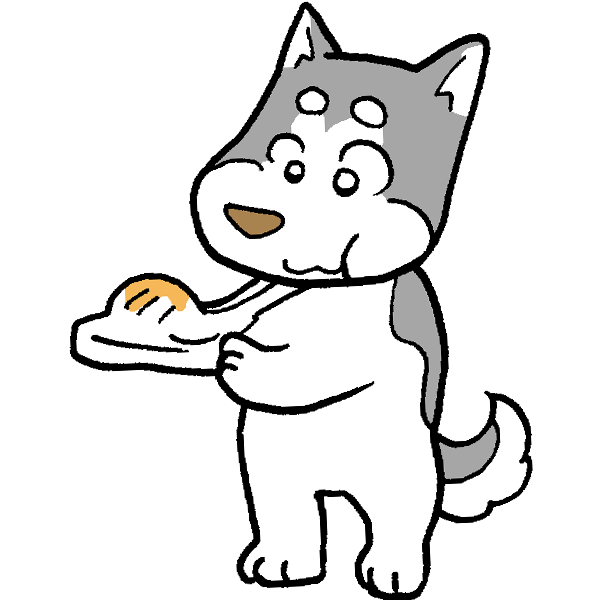 お餅を食べる犬のイラスト かわいいフリー素材が無料のイラストレイン