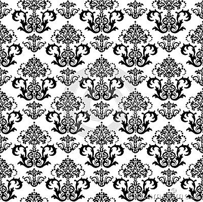 black and white floral wallpaper. SEAMLESS BLACK AND WHITE