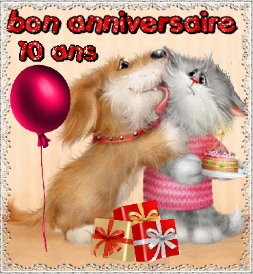 Bon Anniversaire 10 Ans Chien Et Chat
