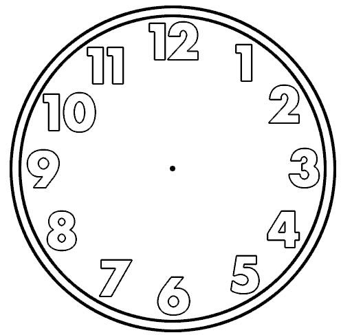 free printable blank clock worksheet clipart best
