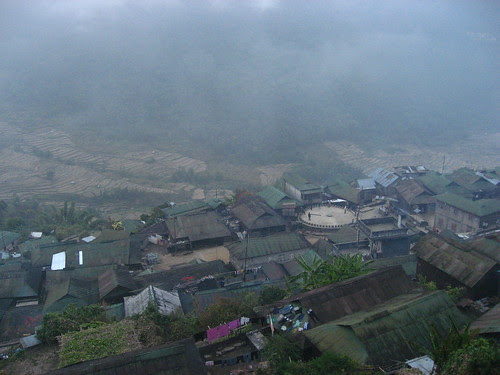 View from Khonoma village on a foggy day