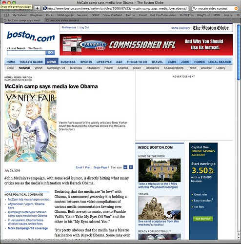 McCain camp says media love Obama
