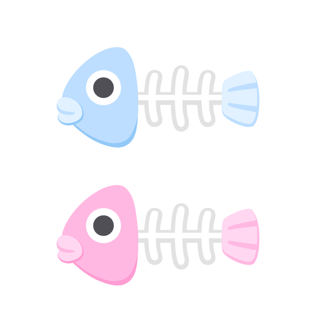 魚の骨 2色の無料ベクターイラスト素材 Picaboo ピカブー 無料ベクターイラスト素材