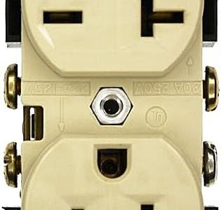 Flаѕh Dеаlѕ - 70% оƒƒ Leviton 5842-I 20 Amp, 125/250 Volt, Narrow Body Duplex Receptacle, Straight Blade, Commercial Grade, Self Grounding, Dual Voltage, Ivory