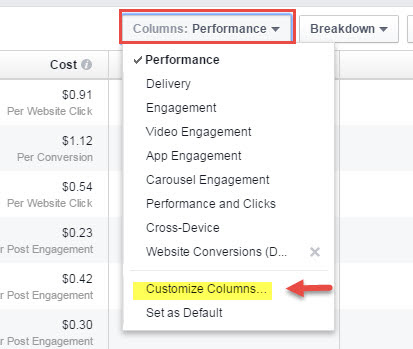 Customize columns