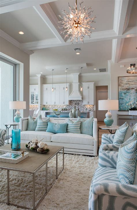 Painting a concrete floor is one way to change the look and feel of a room or spruce up an older, worn concrete floor. Florida Beach House with Turquoise Interiors - Home Bunch