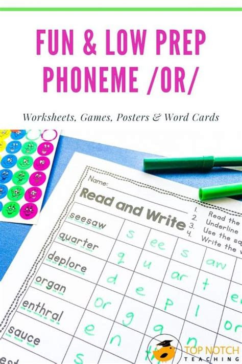  or sound phonics worksheets and activities top notch teaching