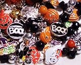 Roxy Jewels - BIG LOT 24 Assorted Halloween Enamel Holiday Craft Charms, Plus Bonus Beads